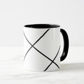 Diagonale strepen op zwarte en witte Mok (Voorkant rechts)