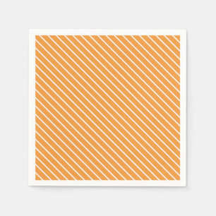 Diagonale strepen - oranje en wit servet