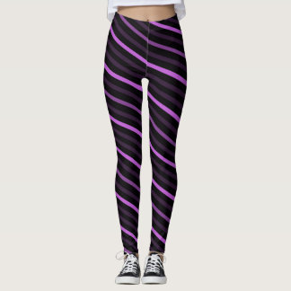 Diagonale strepen — Paars Leggings