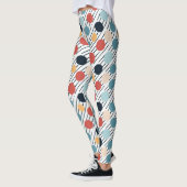 Diagonale strepen Polka Dots Sketch Leggings (Links)