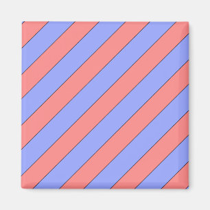 diagonale strepen roze en paars magneet