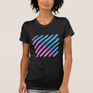 Diagonale strepen, roze en turquoise, shirten t-shirt