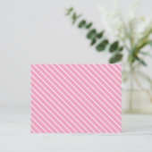 Diagonale strepen - schelp roze en wit briefkaart (Staand voorkant)