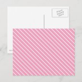 Diagonale strepen - schelp roze en wit briefkaart (Voorkant / Achterkant)
