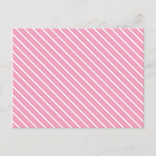 Diagonale strepen - schelp roze en wit briefkaart (Voorkant)