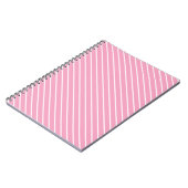 Diagonale strepen - schelp roze en wit notitieboek (Linkerzijde)
