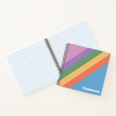 Diagonale strepen van de regenboog van de Retro, g Notitieboek (Binnen)