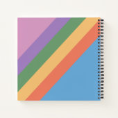 Diagonale strepen van de regenboog van de Retro, g Notitieboek (Achterkant)