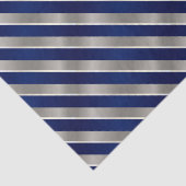 Diagonale strepen van Navy Blue, Silver en White Tissuepapier (Detail)