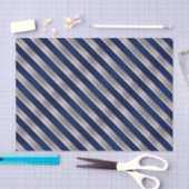 Diagonale strepen van Navy Blue, Silver en White Tissuepapier (Craft)