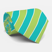 diagonale strepen van Turquoise en kalkgroen Stropdas (Opgerold)