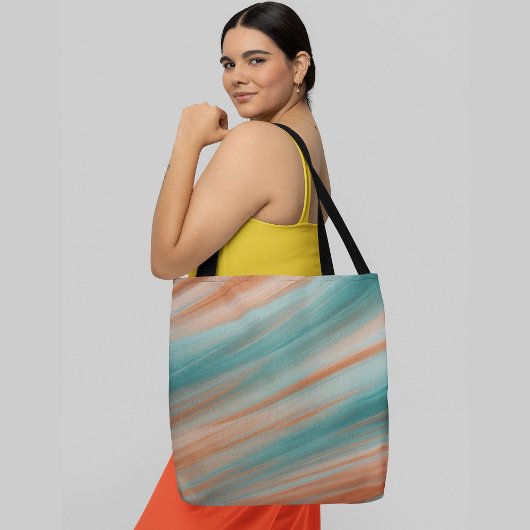 Diagonale strepen van zachte pastelkleuren patroon tote bag