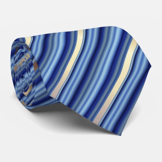 Diagonale strepen voor blauw en zilver stropdas (Opgerold)