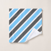 Diagonale strepen voor blauwgrijs (modern) bad handdoek (Wasdoekje)