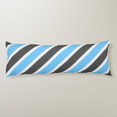Diagonale strepen voor blauwgrijs (modern) lichaamskussen (Achterkant)