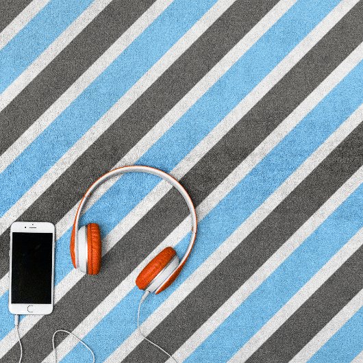 Diagonale strepen voor blauwgrijs (modern) strandlaken