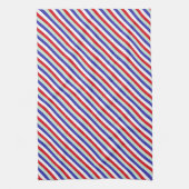 Diagonale strepen voor rood, wit en blauw theedoek (Verticaal)
