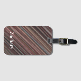 Diagonale strepen voor zwart, bruin en wit bagagelabel