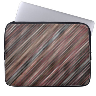 Diagonale strepen voor zwart, bruin en wit laptop sleeve