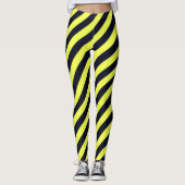 Diagonale strepen voor zwart en geel leggings (Voorkant)