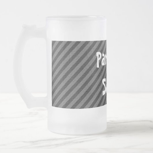 Diagonale strepen voor zwart en grijs matglas bierpul (Links)