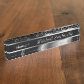 Diagonale strepen voor zwart en zilver naambordje (Zijkant)