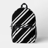 Diagonale strepen voor zwart-wit bedrukte rugzak (Voorkant)