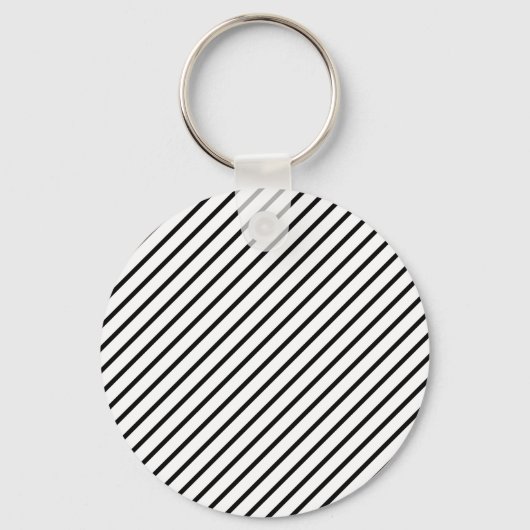 Diagonale strepen voor zwart-wit sleutelhanger (Voorkant)