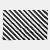 Diagonale strepen voor zwart-wit. theedoek (Horizontaal)