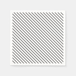 Diagonale strepen - wit en zwart servetten