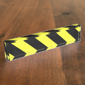 diagonale strepen zwart-geel naambordje (Zijkant)