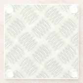 Diagonale textuur van metaal, gecontroleerd vloerb glazen onderzetter (Achterkant)