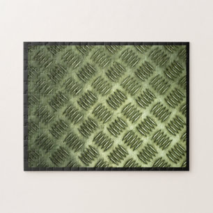 Diagonale textuur van metaal, gecontroleerd vloerb legpuzzel