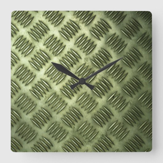 Diagonale textuur van metalen vloerbedekking vierkante klok (Voorkant)