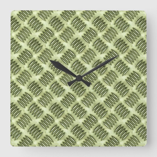 Diagonale textuur van metalen vloerbedekking vierkante klok (Voorkant)