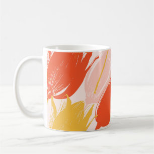 Diagonale Tulpen: Licht kleurontwerp. Koffiemok