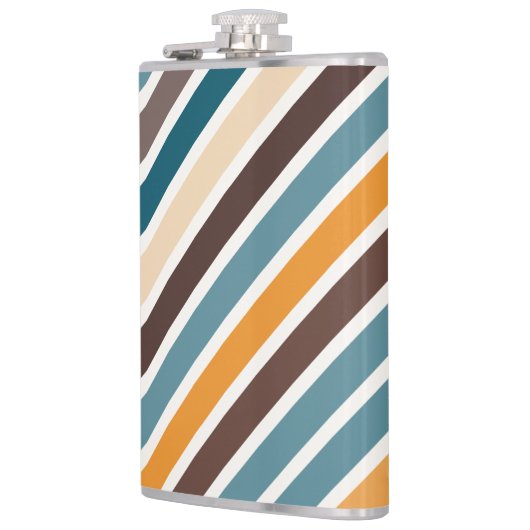 Diagonale veelkleurige strepen heupfles (Links)