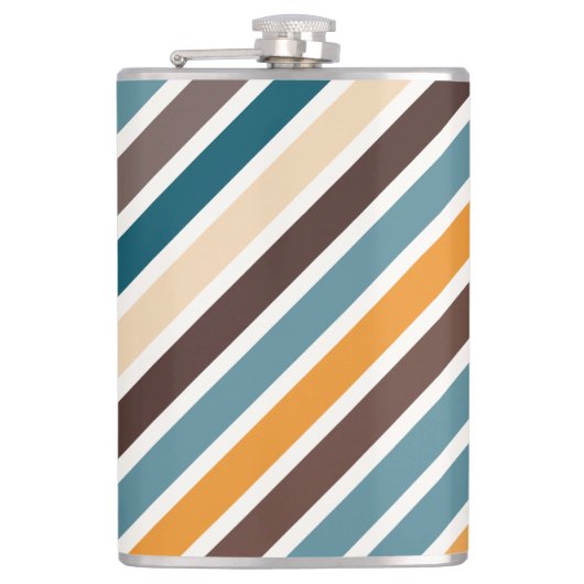 Diagonale veelkleurige strepen heupfles (Voorkant)