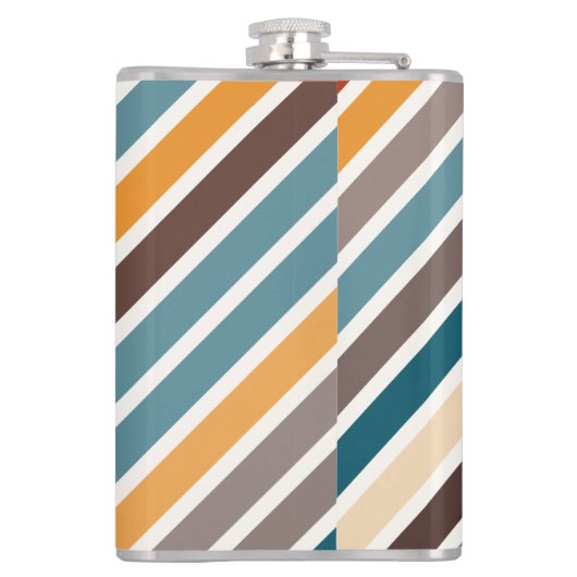 Diagonale veelkleurige strepen heupfles (Achterkant)