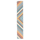 Diagonale veelkleurige strepen lange tafelloper (Voorkant)