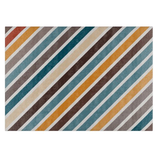 Diagonale veelkleurige strepen snijplank (Voorkant)