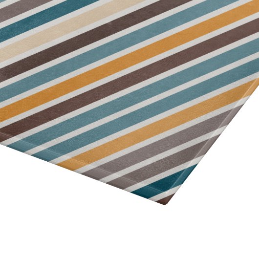 Diagonale veelkleurige strepen snijplank (Hoek)