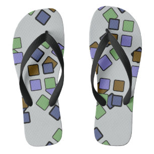 Diagonale vierkanten Blauw op elke kleur Teenslippers