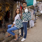 Diagonale vormen tote bag