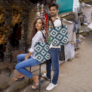 Diagonale vormen tote bag