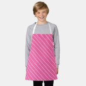 Diagonale witte streep op aangepaste kleur roze schort (Gedragen)