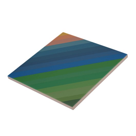 Diagonale zonneschermen voor landschapskleuren tegeltje (Zijkant)