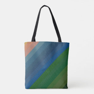 Diagonale zonneschermen voor landschapskleuren tote bag