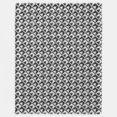 Diagonale zwart-witte driehoeken Patroonontwerp Fleece Deken (Voorkant)