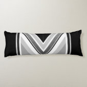 Diagonale zwarte grijze streep lichaamskussen (Achterkant)
